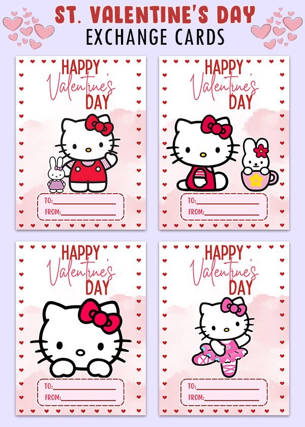 Hello Kitty St Valentines Day Cards Printable Valentines Day Cards 