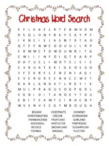 Holiday Word Search Puzzles Printable