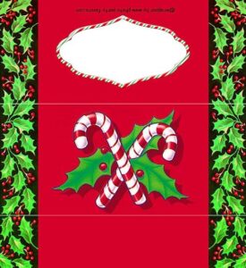Holly And Candy Canes Free Printable 1 55 Oz Candy Bar Wrapper Ready