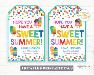 Hope You Have A Sweet Summer Tags Keep In Touch Student Gift Classmate