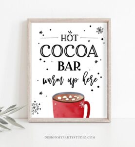 Hot Chocoa Bar Sign Printable Hot Chocolate Bar Sign Cookies Cocoa