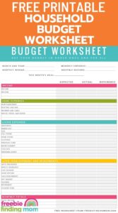 Household Budget Worksheets