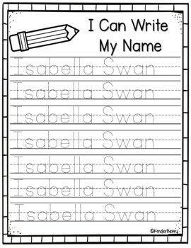 I Can Write My Name Handwriting Practice EDITABLE By KinderBerry