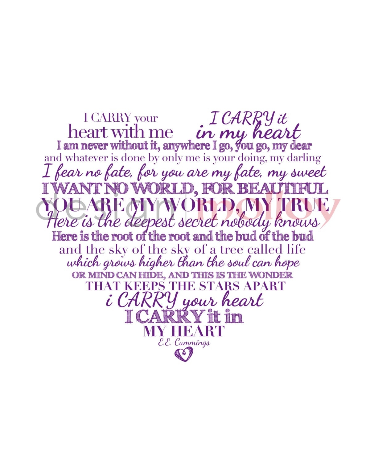 I Carry Your Heart Print E E Cummings Valentine 39 s Day