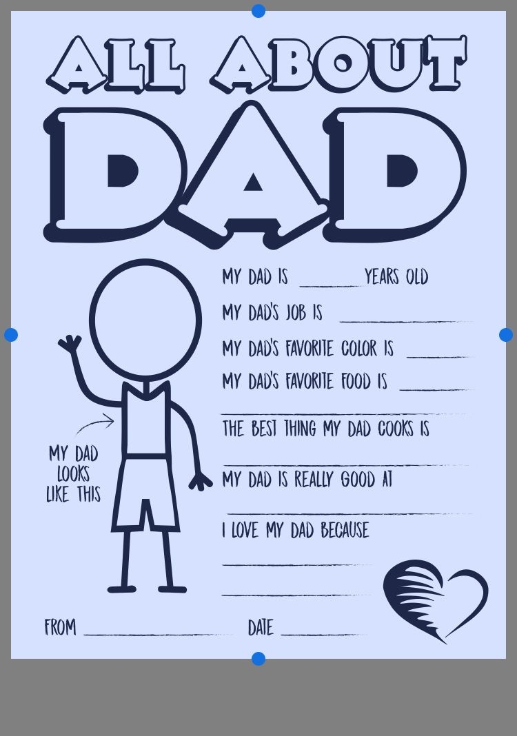 I Love My Dad Because Free Printable