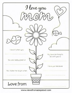 I Love My Mommy Because Template