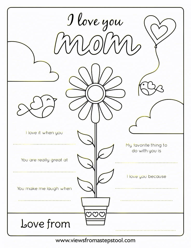 I Love My Mommy Because Template