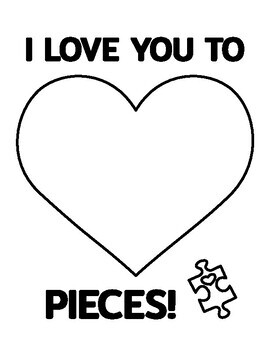 I Love You To Pieces Printable Heart Puzzle Valentines Day Grandparent 