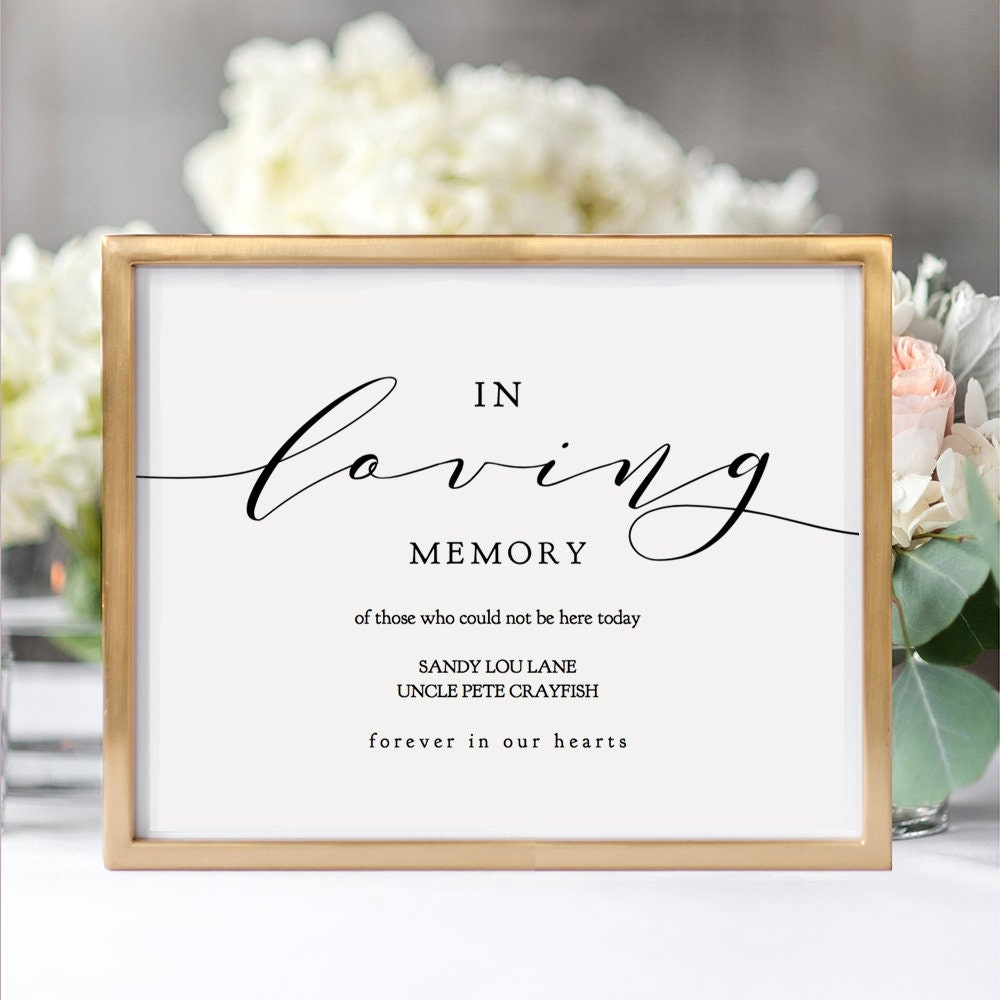 In Loving Memory Wedding Free Printable