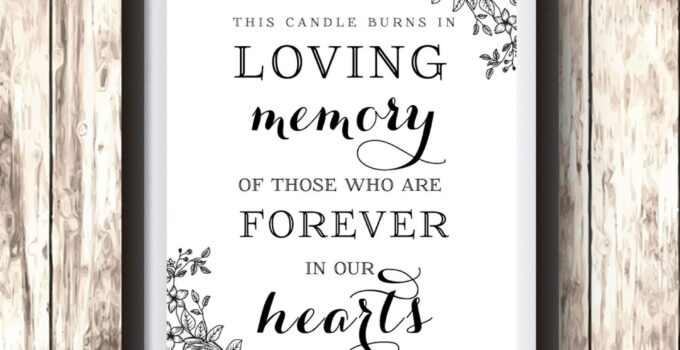 In Loving Memory Wedding Free Printable