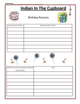 Indian In The Cupboard Free Printable Worksheets