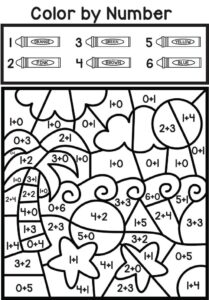 Island Color By Number Addition Coloring Page Free Printable Coloring
