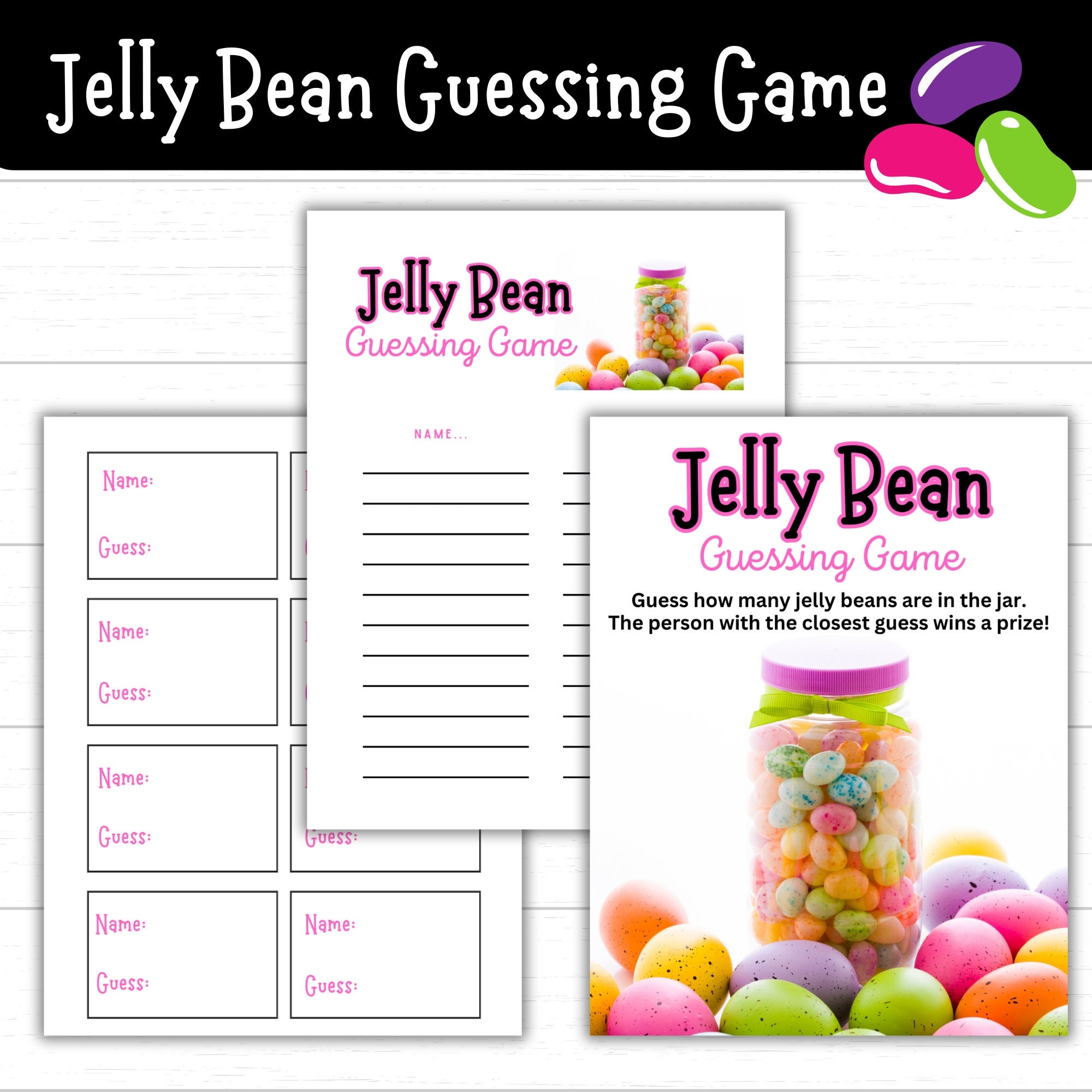 Jelly Bean Guessing Game Printable Easter Games Easter Party Games 