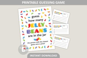 Jelly Bean Guessing Game Printable Guess How Many Jellybeans In The