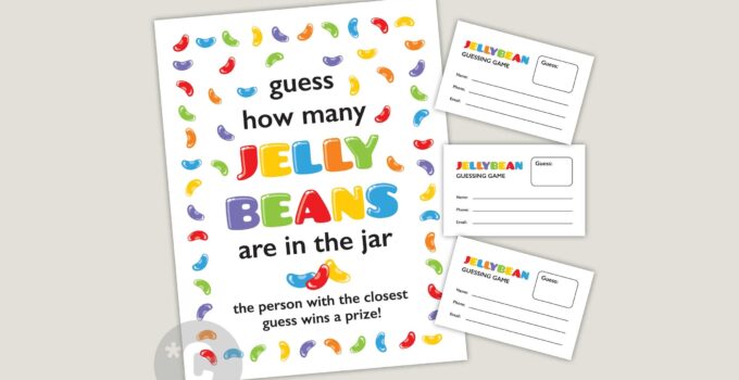 Jelly Bean Guessing Game Free Printable