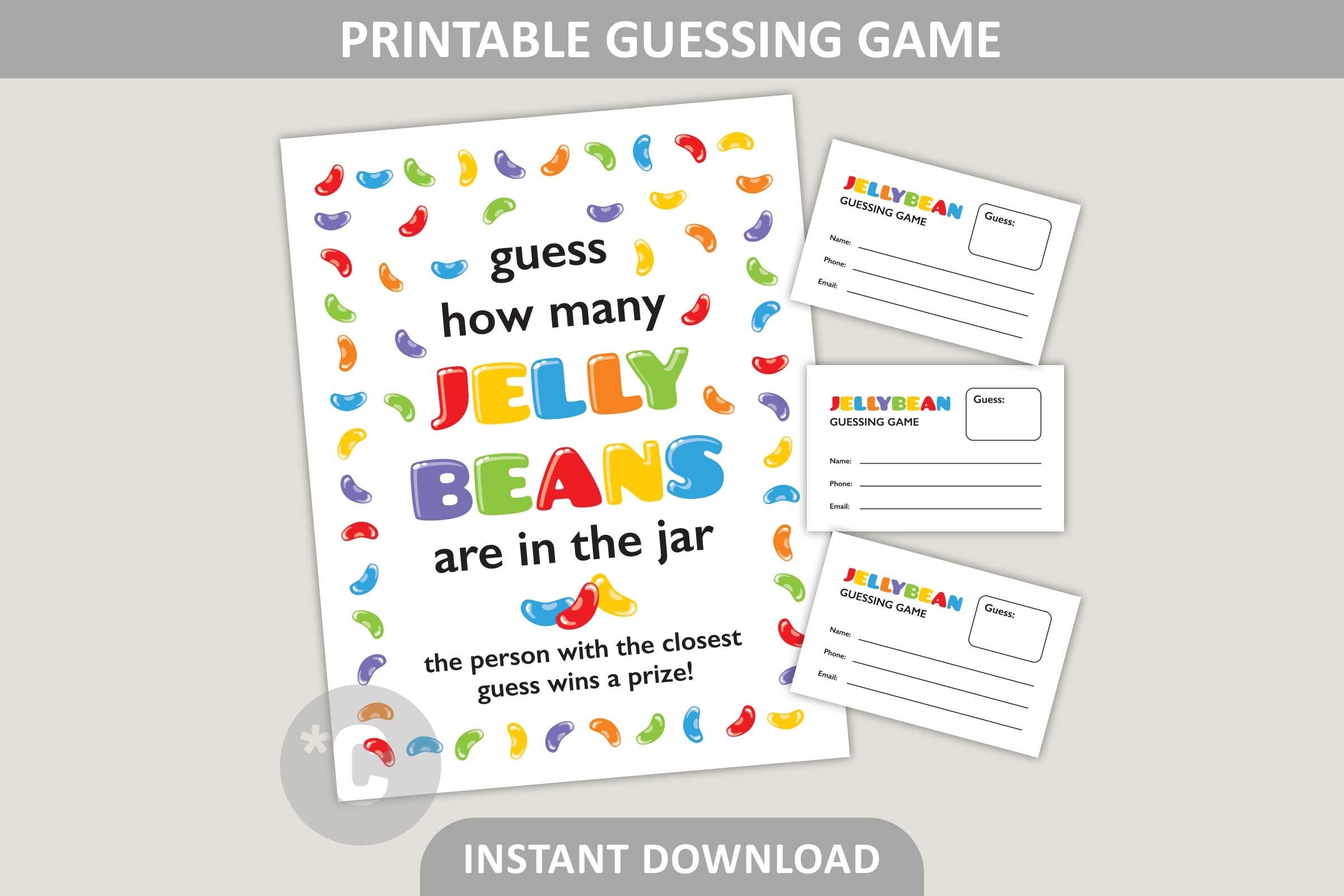 Jelly Bean Guessing Game Printable Guess How Many Jellybeans In The 