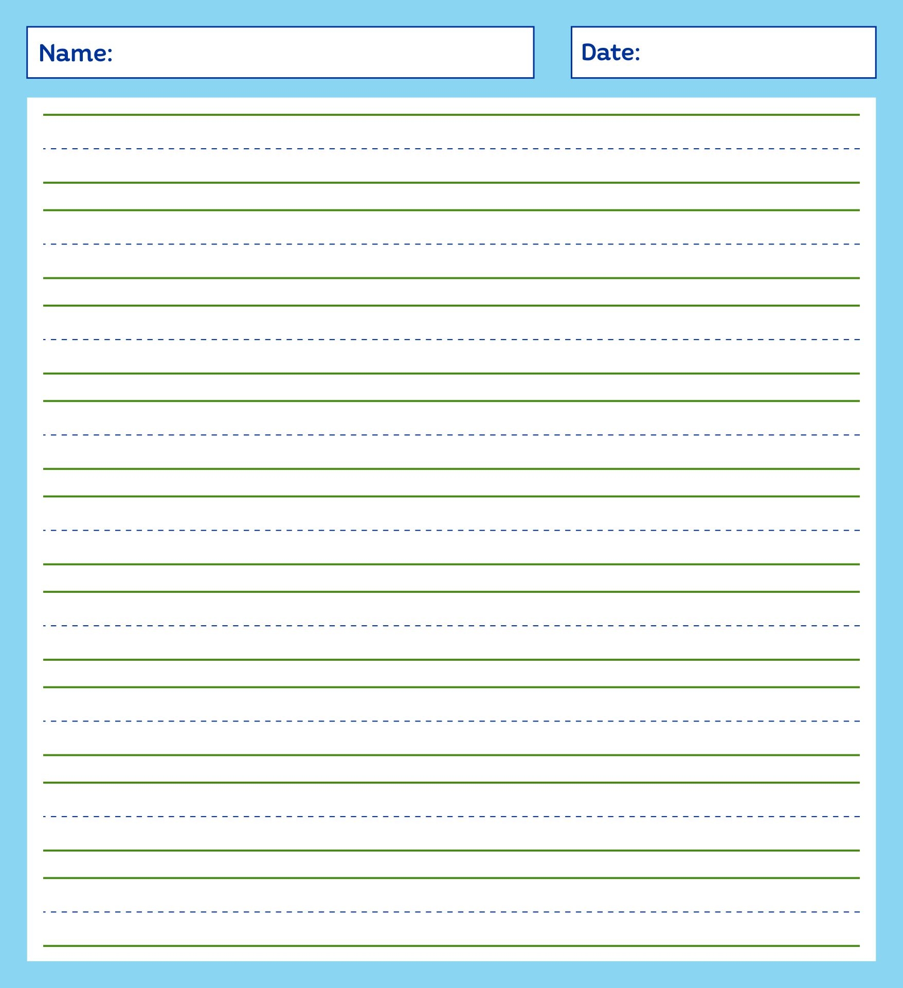 Lined Paper For Kindergarten Free Printable