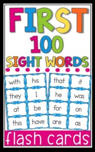 Kindergarten Sight Word Flashcards Free And Learning Flashcard