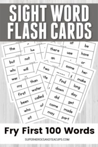Kindergarten Sight Word Flashcards Free Printable