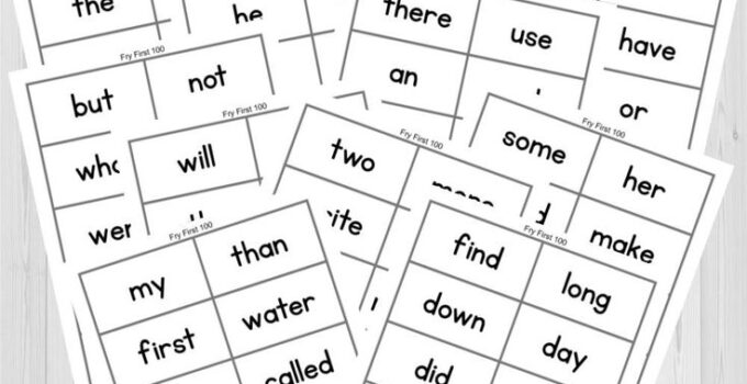 Free Printable Sight Word Flashcards For Kindergarten