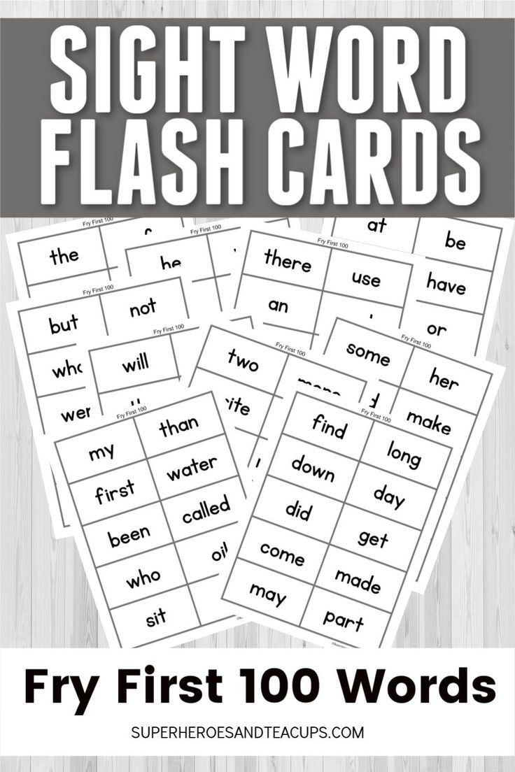 Kindergarten Sight Word Flashcards Free Printable
