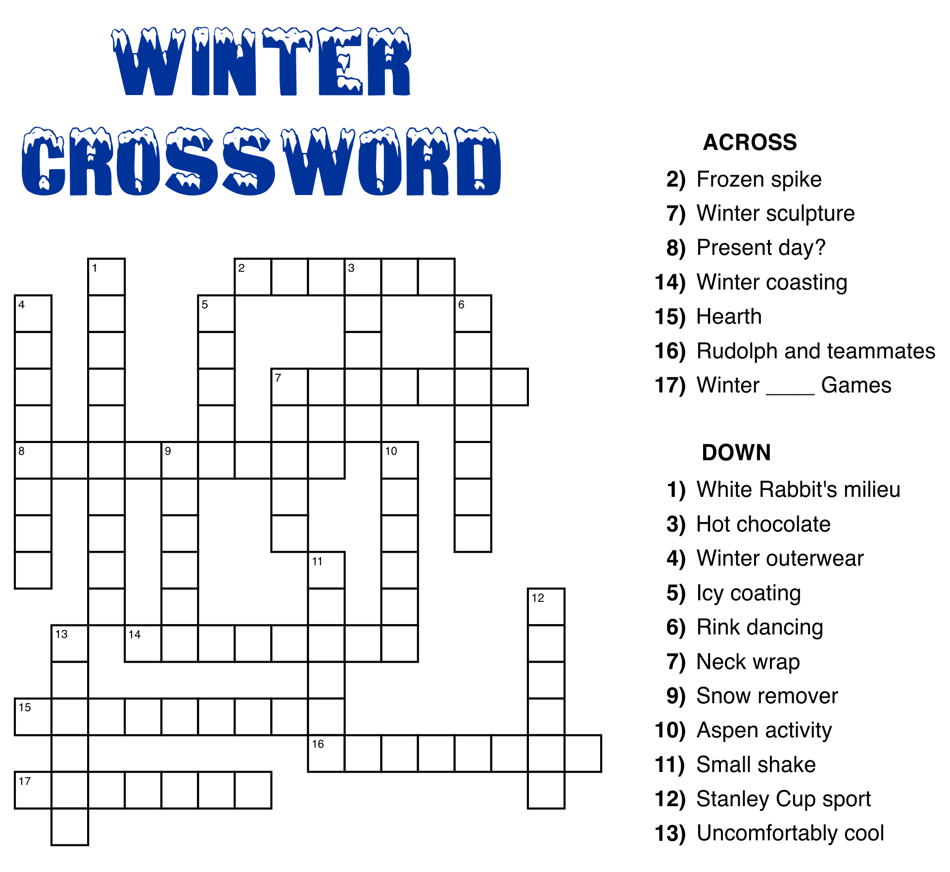Easy Printable Crossword Puzzles For Adults Free