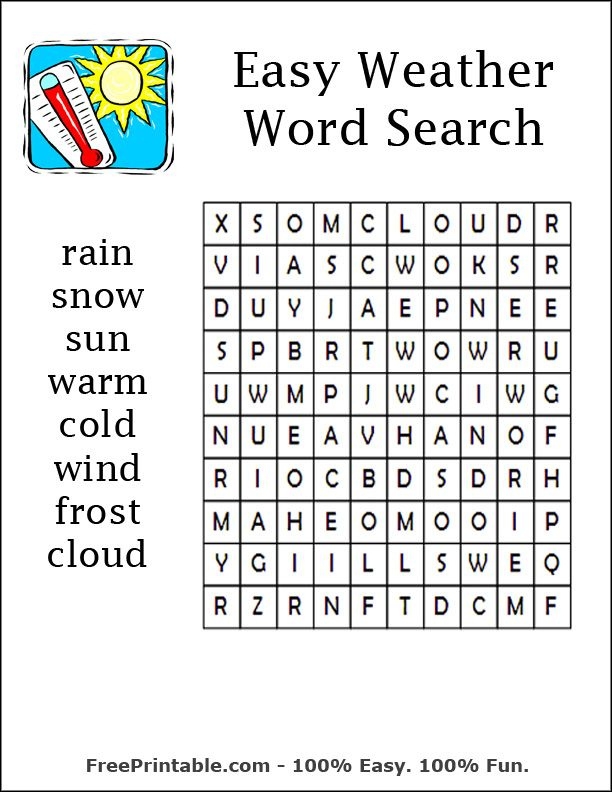 Free Printable Large Print Word Search