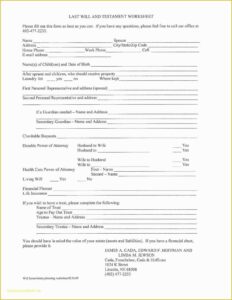 Last Will And Testament Free Template Washington State Printable