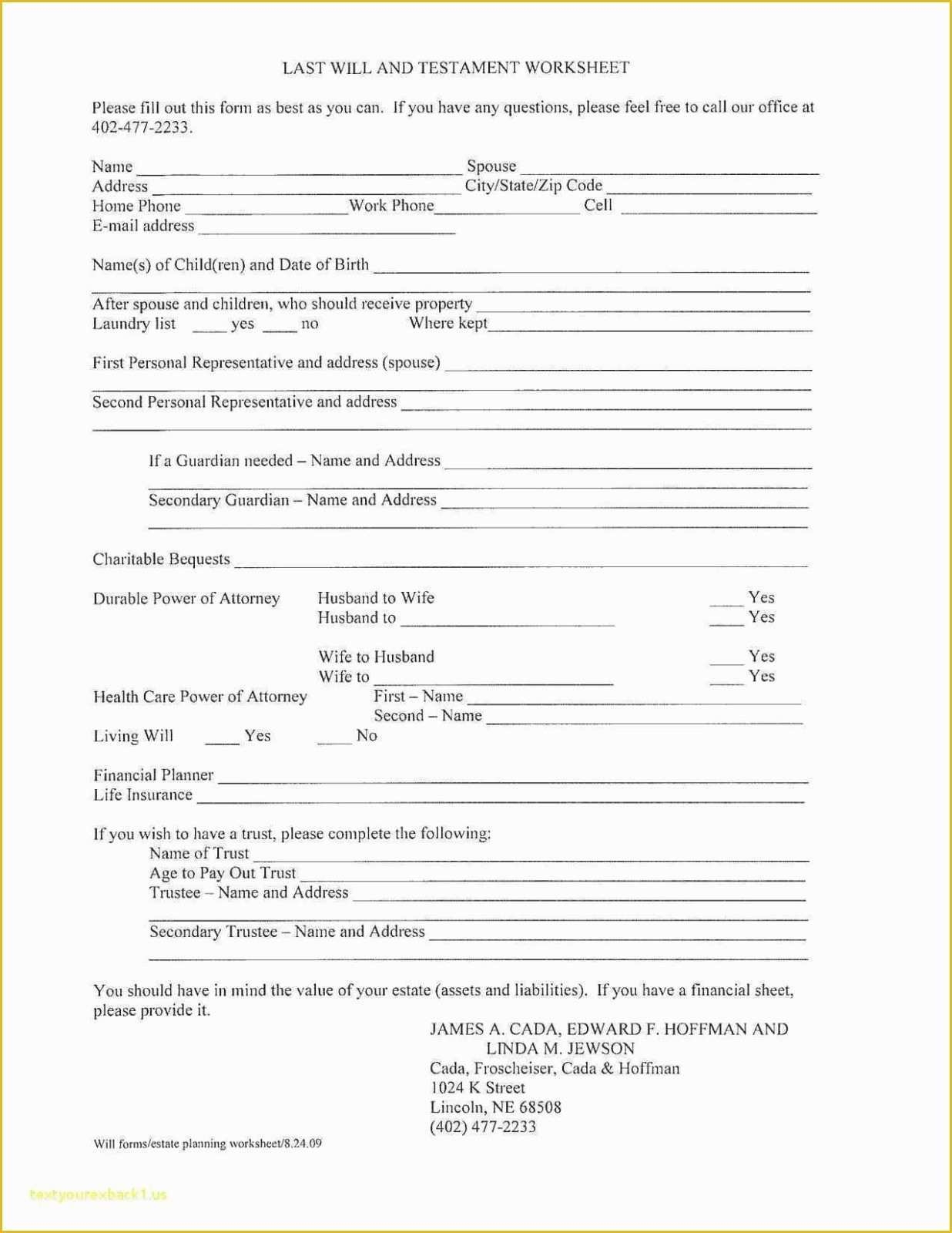 Last Will And Testament Free Template Washington State Printable 
