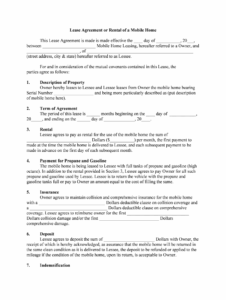 Lease Agreement Or Rental Of A Mobile Home Form Fill Out And Sign