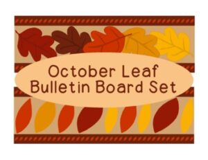 Leaves October Fall Autumn Bulletin Board Border Printable Full Color PDF