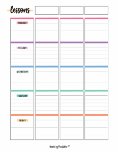 Lesson Plan Templates World Of Printables