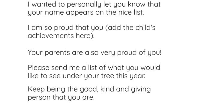 Personalized Letter From Santa Free Printable