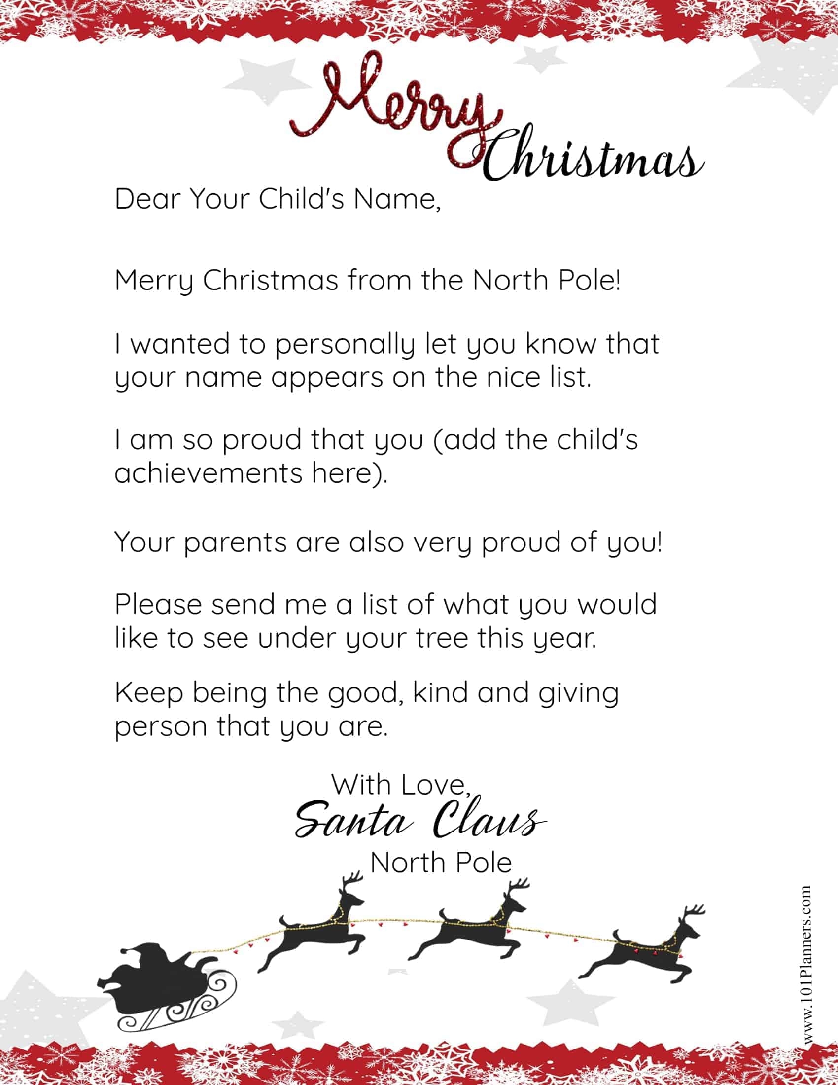 Letter From Santa Free Printable When A Child Writes A Letter To Santa 