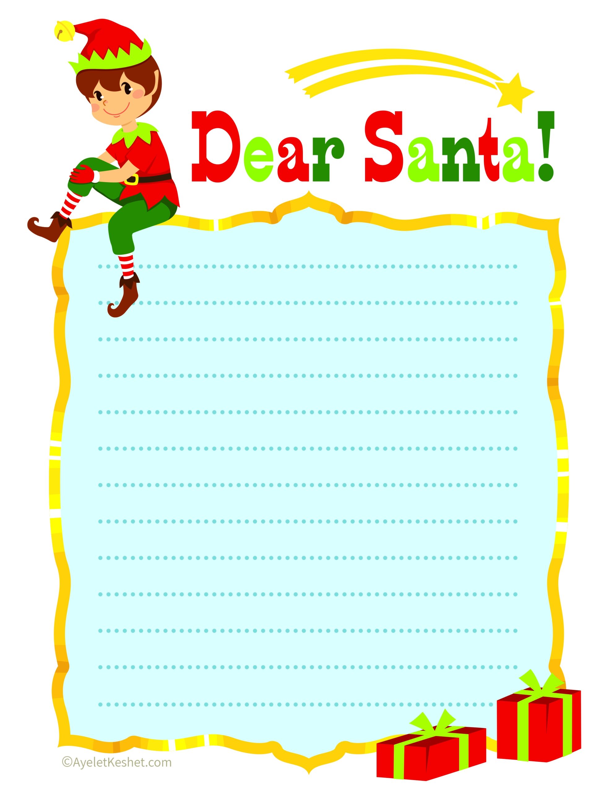 Letter To Santa Template Free Printable