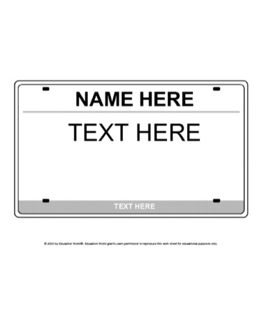 Free Printable Printable License Plate Template