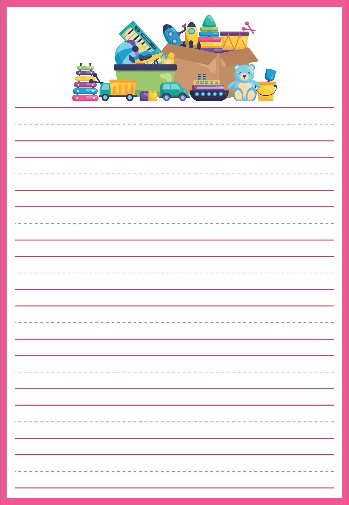 Lined Writing Paper Template 14 Free PDF Printables Printablee