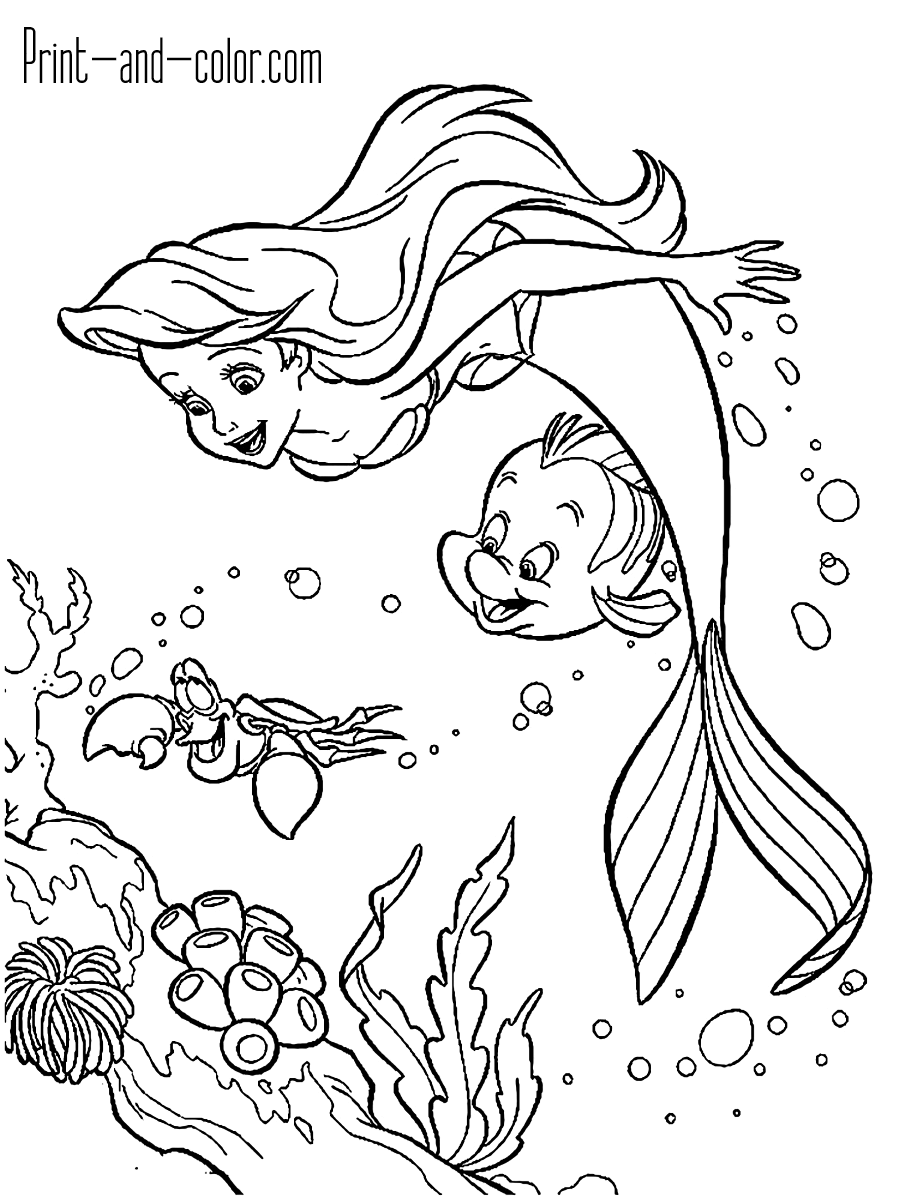 Little Mermaid Coloring Pages Free Printable
