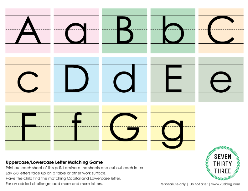 Lower And Uppercase Letters Printable