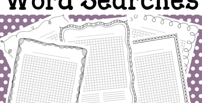 Free Make Your Own Word Search Printable