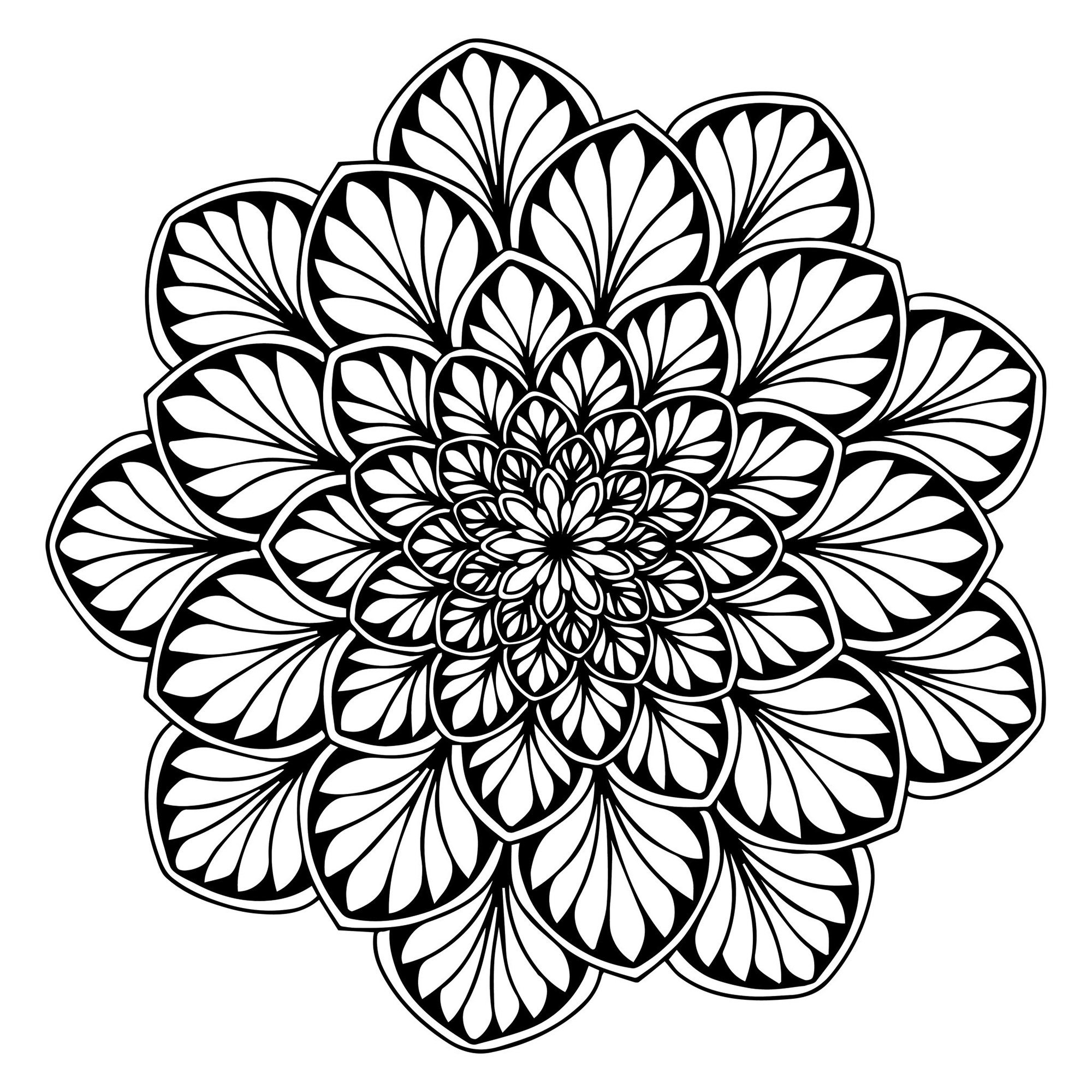 Mandala With Leavers Mandalas Coloring Pages For Adults