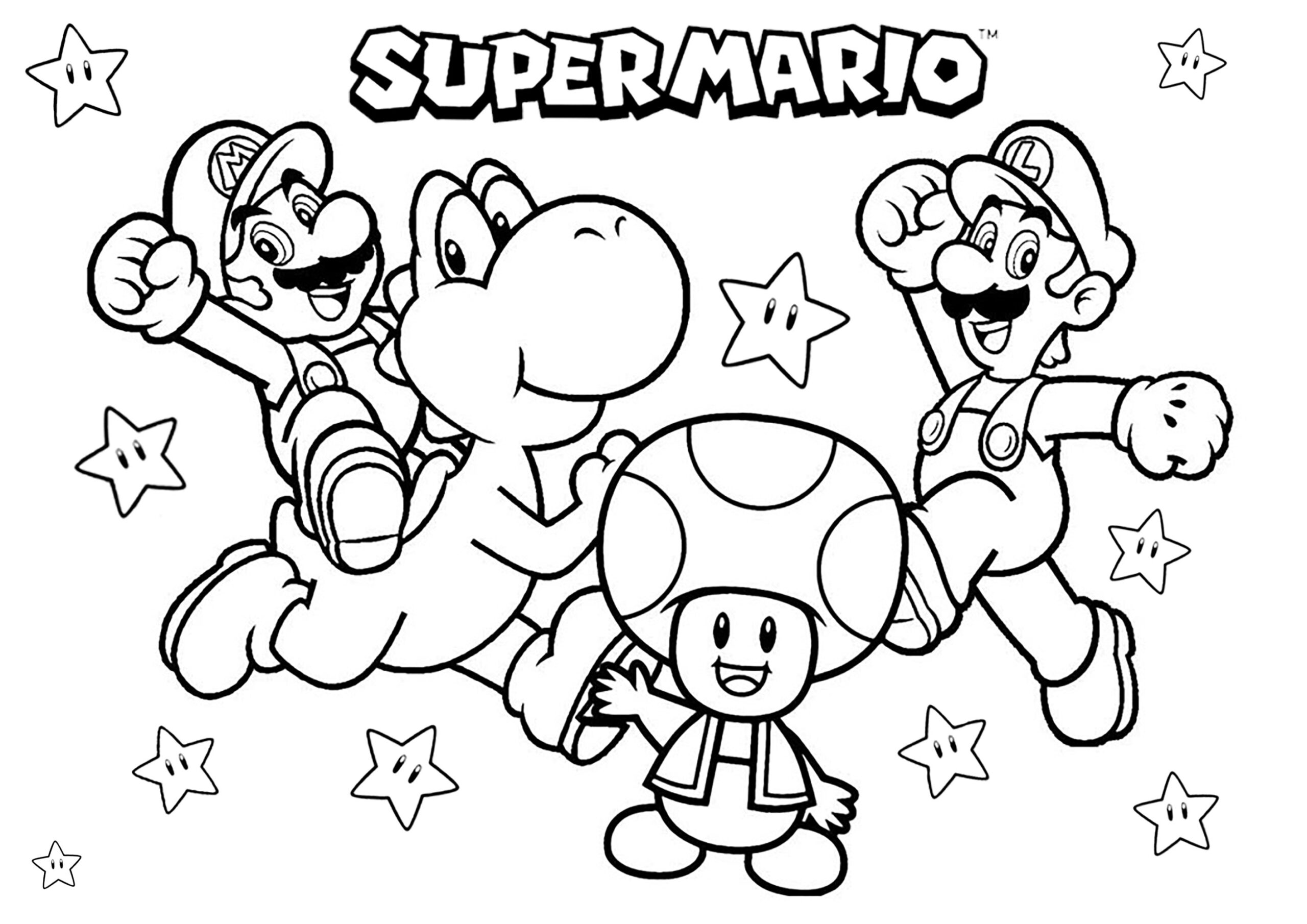 Mario Bros Colouring Pages Free Free Printable Templates