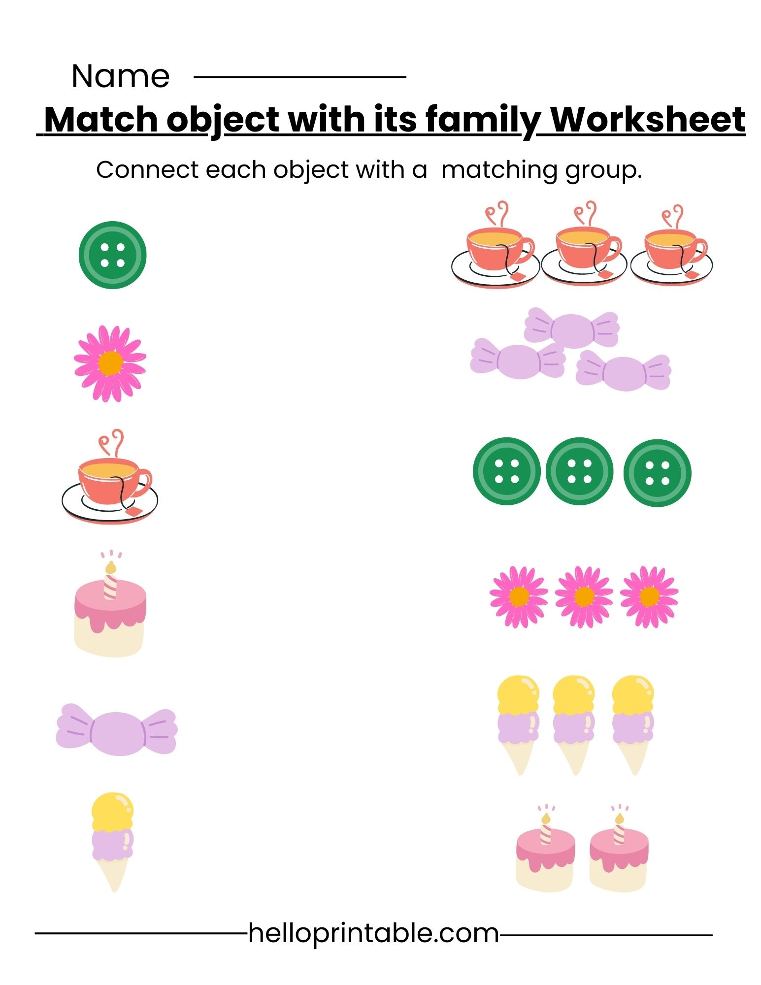 Free Printable Matching Worksheets For Kindergarten