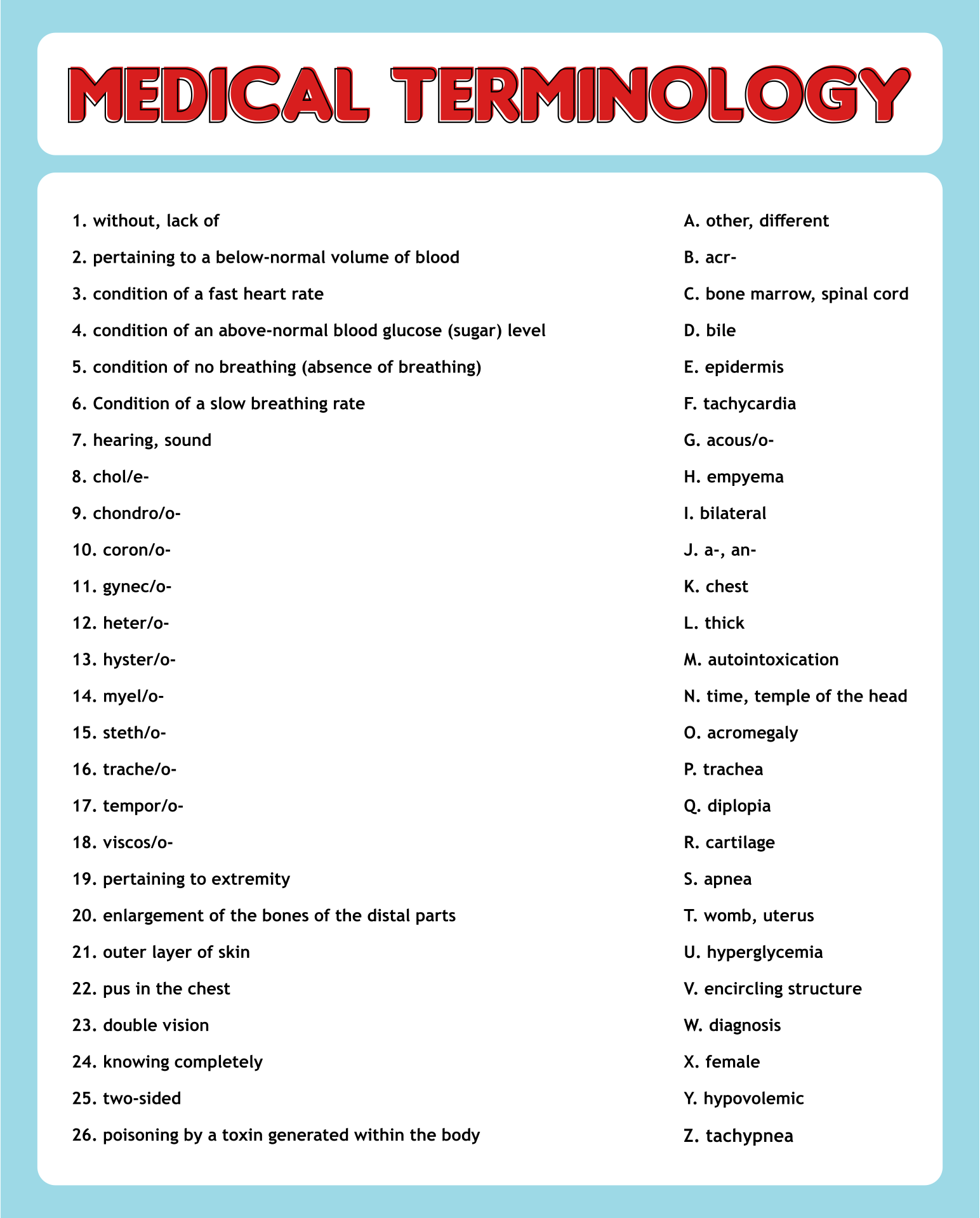 Medical Terminology Worksheets Printable Artofit