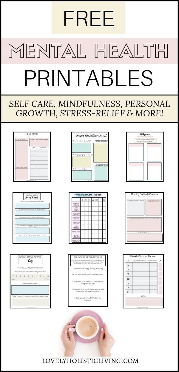Mental Health Printable Worksheets