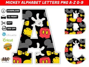 Mickey Mouse Alphabet Letters Png MR ALPHABETS