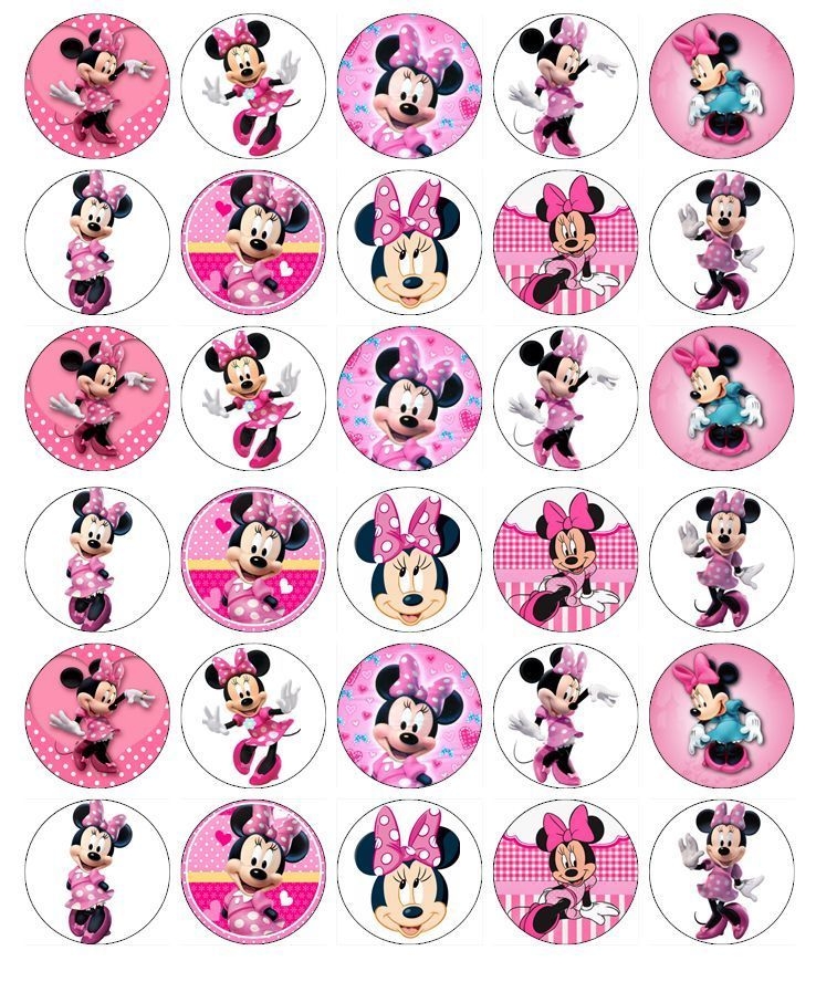 Minnie Mouse Cupcake Topper Printable