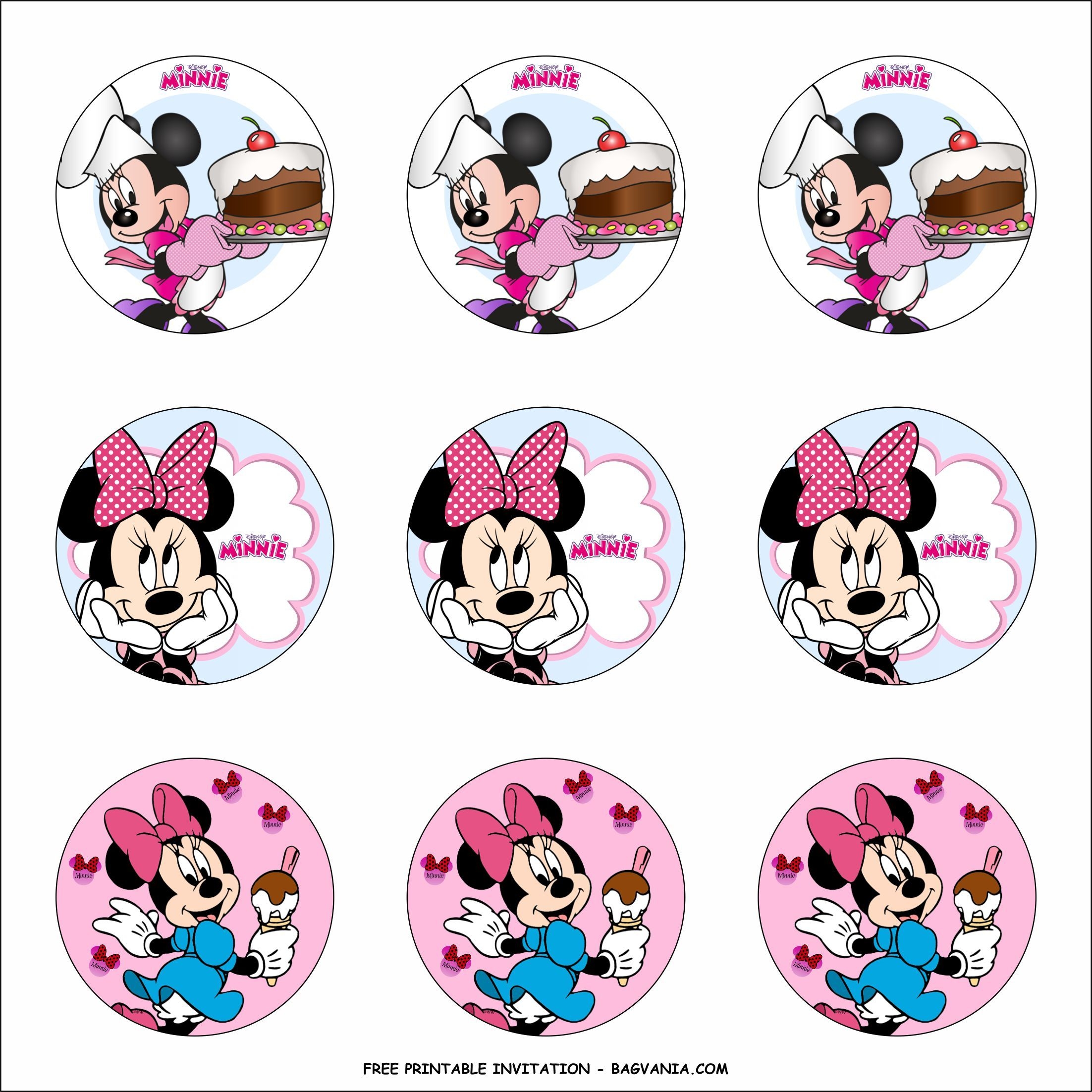 Minnie Mouse Printable Cupcake Toppers