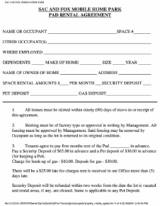 Mobile Home Rental Agreement Forms And Templates Fillable Printable