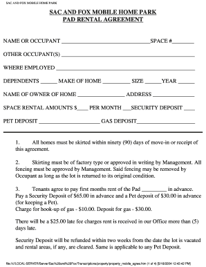Mobile Home Rental Agreement Forms And Templates Fillable Printable 